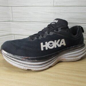 Hoka One One Bondi 8 Wide Women's  10 D Running Shoes Black White